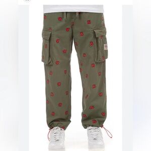 Icecream | Men's Green Cargo Pants with Red Accents size 2X